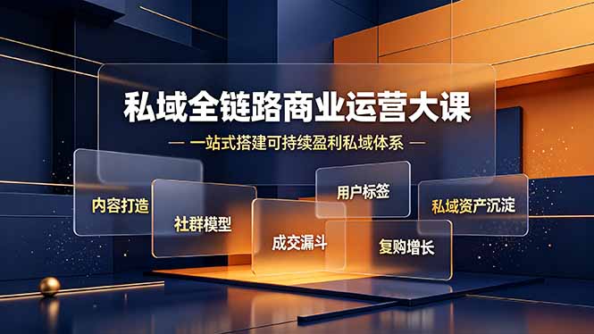 私域全链路商业运营大课，内容打造社群模型成交漏斗，一站式搭建可持续盈利私域体系-源创文化-无心创作