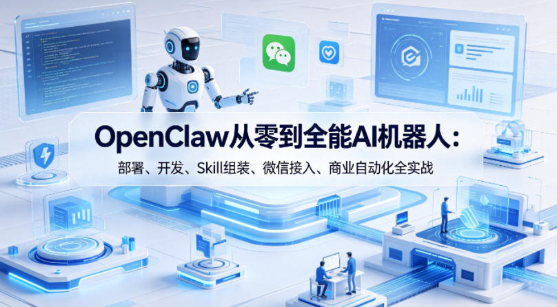 OpenClaw从零到全能AI机器人：部署、开发、Skill组装、微信接入、商业自动化全实战-源创文化-无心创作