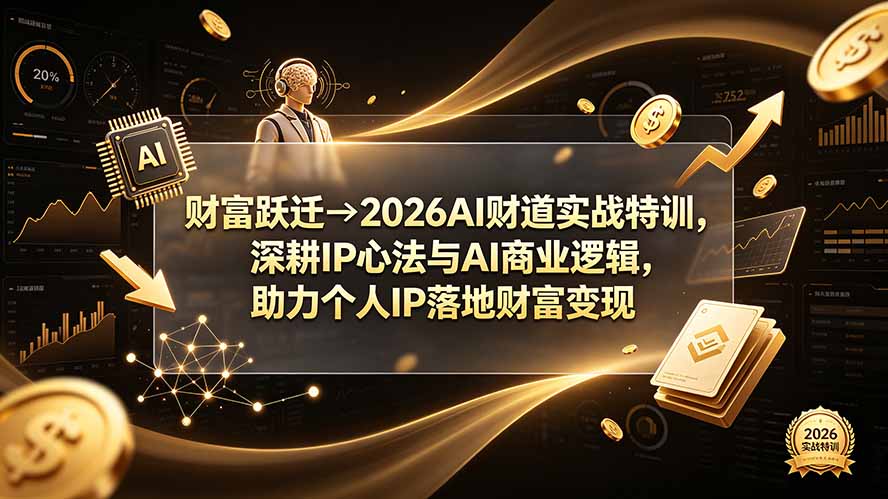 财富跃迁→2026AI财道实战特训，深耕IP心法与AI商业逻辑，助力个人IP落地财富变现-源创文化-无心创作