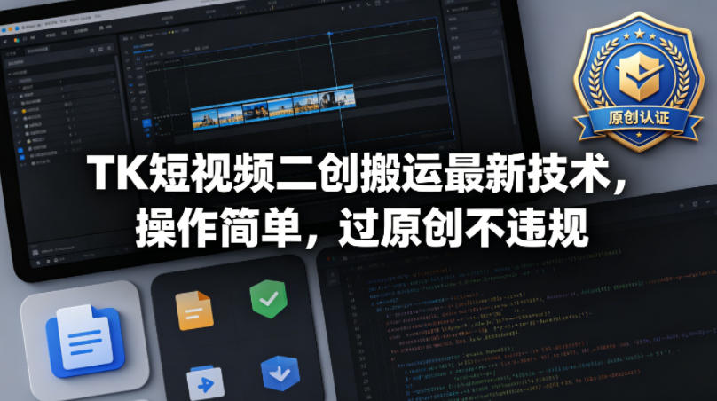 TK短视频二创搬运最新技术，操作简单，过原创不违规-源创文化-无心创作