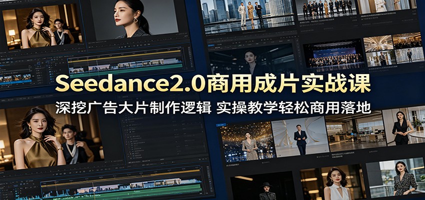 Seedance2.0商用成片实战课：深挖广告大片制作逻辑，实操教学轻松商用落地-源创文化-无心创作