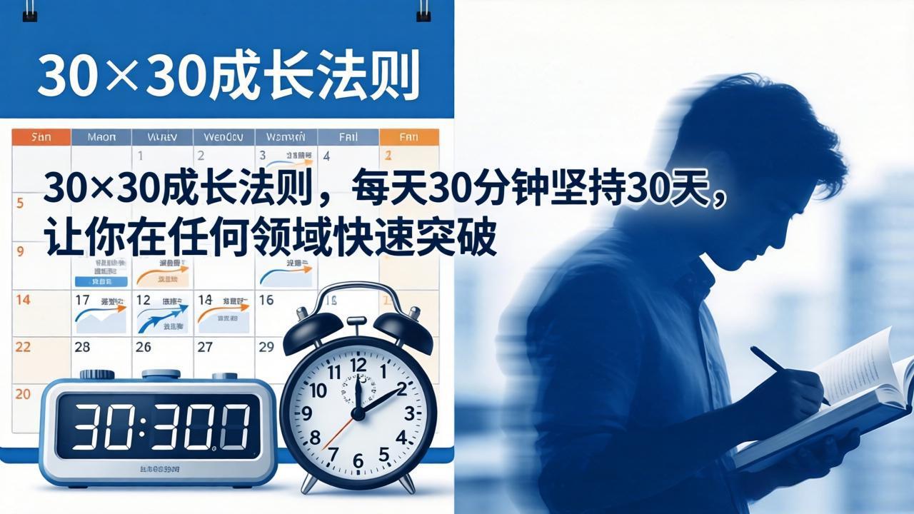 付费文章：30×30成长法则，每天30分钟坚持30天，让你在任何领域快速突破-源创文化-无心创作