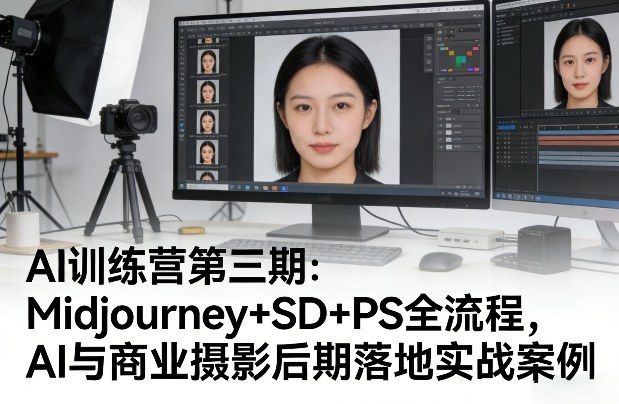 AI训练营第三期：Midjourney+SD+PS全流程，AI与商业摄影后期落地实战案例-源创文化-无心创作