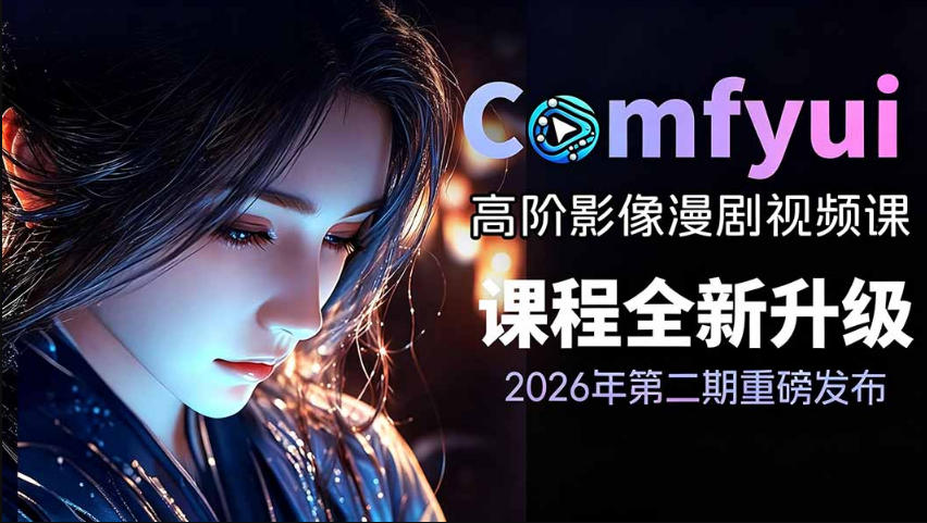 2026新版ComfyUI漫剧动画全流程实战课,0基础入门到进阶全流程动态漫,轻松实现流量变现-源创文化-无心创作
