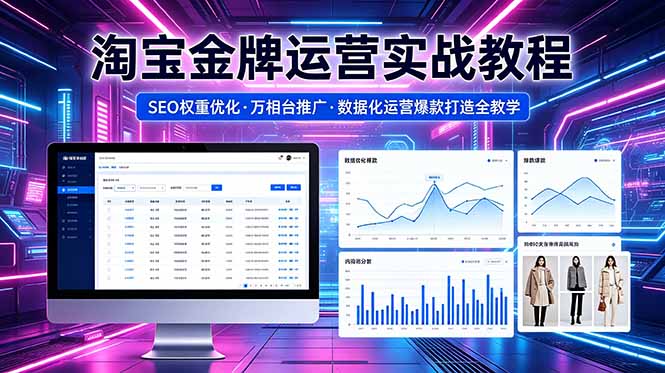 2026 淘宝金牌运营实战教程，SEO权重优化万相台推广，数据化运营爆款打造全教学-源创文化-无心创作