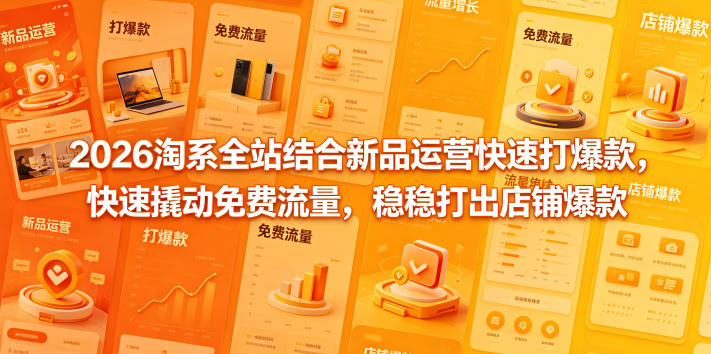 2026淘系全站结合新品运营快速打爆款，快速撬动免费流量，稳稳打出店铺爆款(更新5月12日)-源创文化-无心创作
