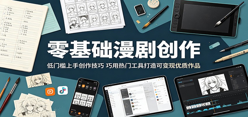 零基础漫剧创作：低门槛上手创作技巧，巧用热门工具打造可变现优质作品-源创文化-无心创作