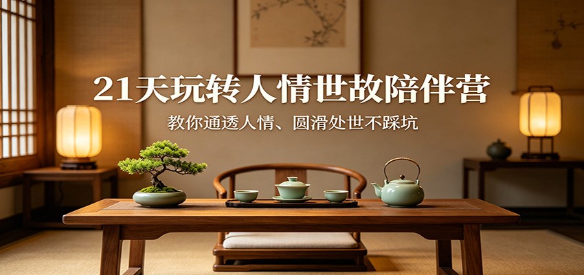 21天玩转人情世故陪伴营：教你通透人情、圆滑处世不踩坑-源创文化-无心创作