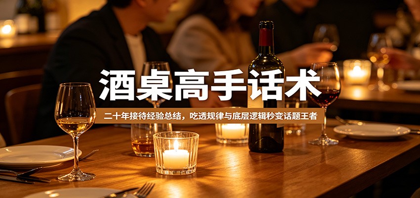 酒桌高手话术：二十年接待经验总结，吃透规律与底层逻辑秒变话题王者-源创文化-无心创作