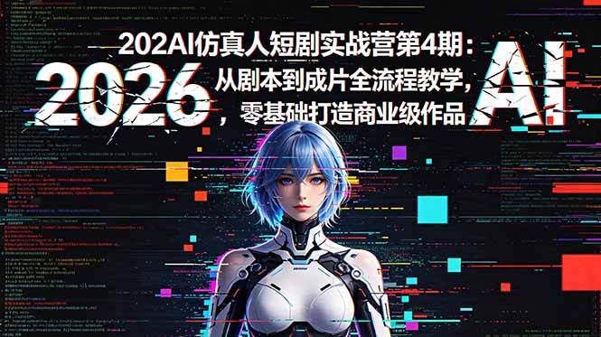 2026AI仿真人短剧实战营第4期：从剧本到成片全流程教学，零基础打造商业级作品-源创文化-无心创作