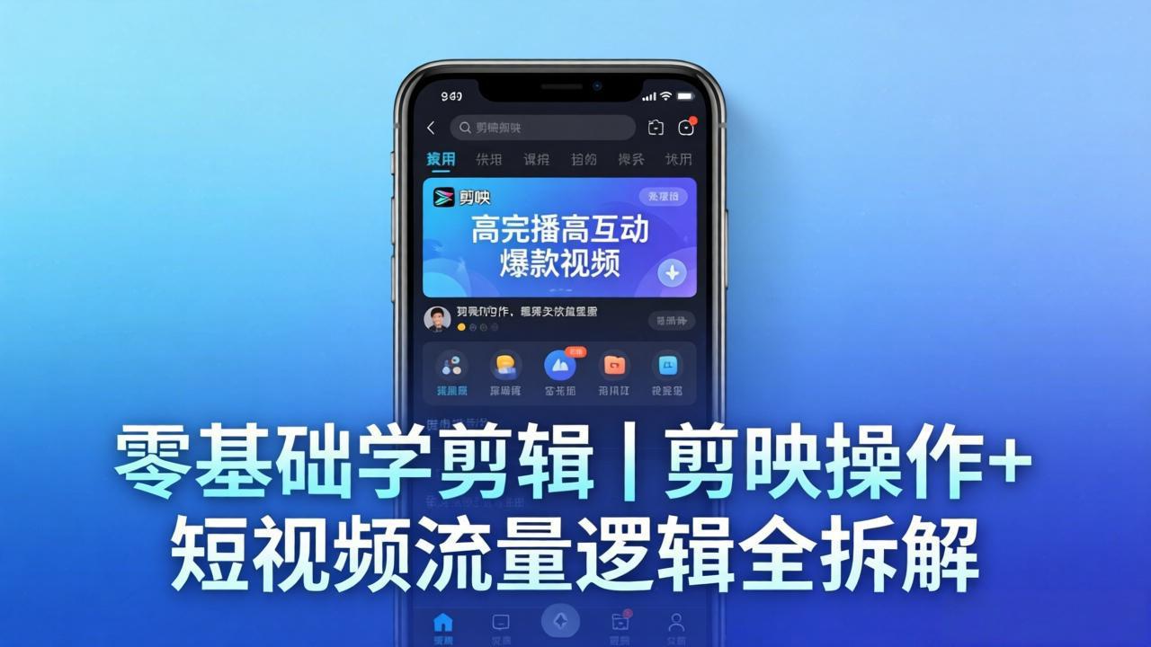 【零基础学剪辑】剪映操作+短视频流量逻辑全拆解｜手把手教你剪出高完播高互动爆款视频-源创文化-无心创作