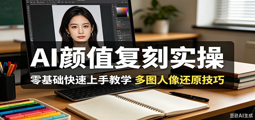AI颜值复刻实操，零基础快速上手教学，多图人像还原技巧-源创文化-无心创作
