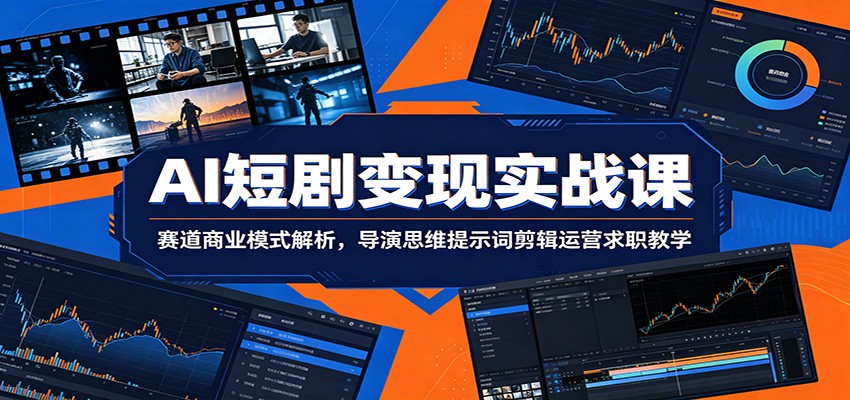 AI短剧变现实战课：赛道商业模式解析，导演思维提示词剪辑运营求职教学-源创文化-无心创作