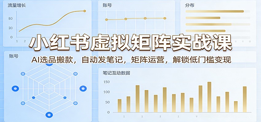 小红书虚拟矩阵实战课：AI选品搬款，自动发笔记，矩阵运营，解锁低门槛变现-源创文化-无心创作
