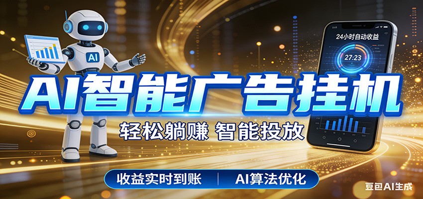 智能广告挂机新时代，利用碎片化时间实现稳定被动收益，AI帮你持续盈利-源创文化-无心创作