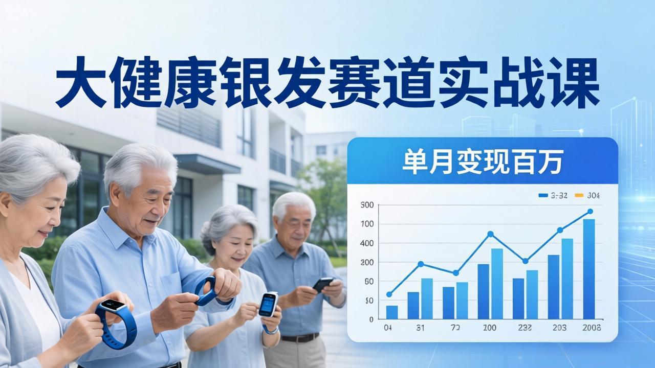 大健康银发赛道实战课：拆解视频号线索型 IP 单月变现百万逻辑，教你精准获客高效变现-源创文化-无心创作