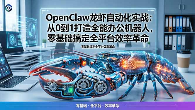 OpenClaw龙虾自动化实战：从0到1打造全能办公机器人，零基础搞定全平台效率革命-源创文化-无心创作