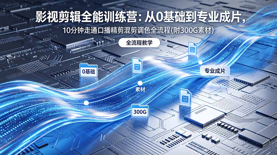 2026影视剪辑全能实战课｜0基础到专业成片，全流程教学，高清带300G素材-源创文化-无心创作
