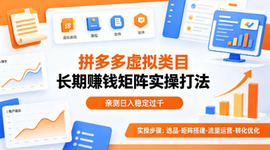 做拼多多虚拟类目想长期賺钱？这套矩阵实操打法，亲测日入稳定过千【揭秘】-源创文化-无心创作