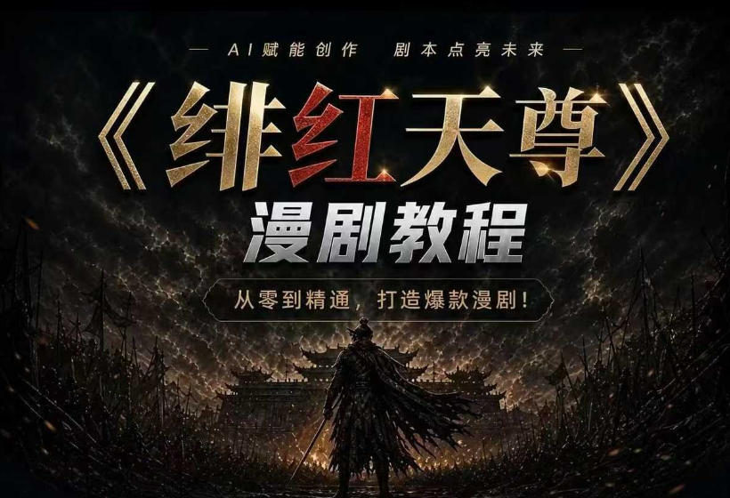 绯红天尊AI漫剧系统教程｜从零入门到精通，工具运用+剧本创作+爆款逻辑+提示词素材+镜头剪辑，全套爆款漫剧落地实战课-源创文化-无心创作