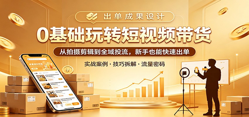 0基础玩转短视频带货：从拍摄剪辑到全域投流，新手也能快速出单-源创文化-无心创作