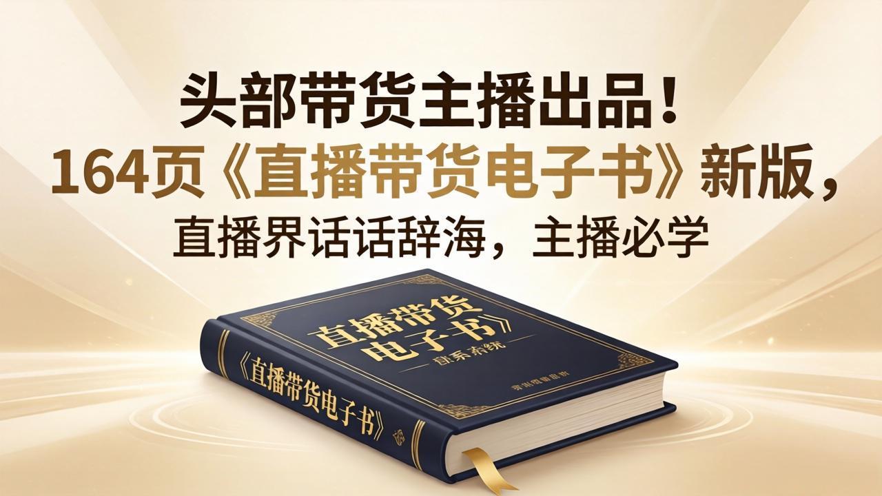 头部带货主播出品！164页《直播带货电子书》新版，直播界话术辞海，主播必学-源创文化-无心创作