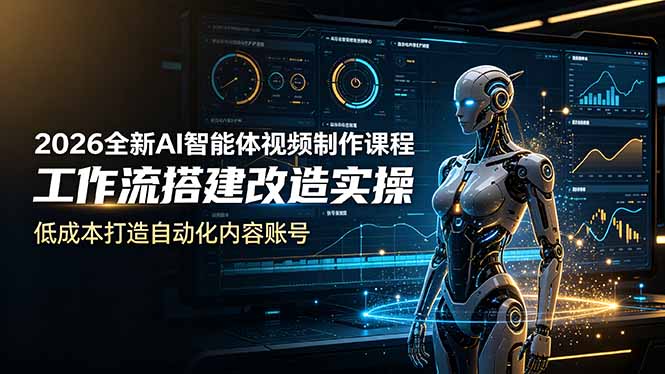 2026全新AI Codex智能体视频制作课程,工作流搭建改造实操,低成本打造自动化内容账号-源创文化-无心创作