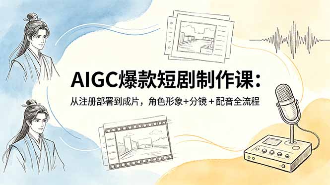 AIGC爆款短剧制作课：从注册部署到成片，角色形象+分镜+配音全流程-源创文化-无心创作