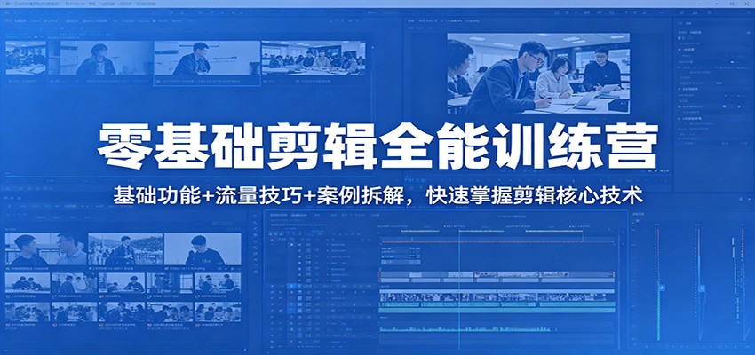 零基础剪辑全能训练营：基础功能+流量技巧+案例拆解，快速掌握剪辑核心技术-源创文化-无心创作
