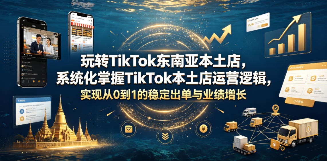 玩转TikTok东南亚本土店，系统化掌握TikTok本土店运营逻辑，实现从0到1的稳定出单与业绩增长-源创文化-无心创作