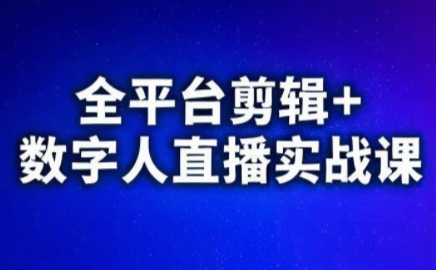 视频号、快手、抖音全平台剪辑+数字人直播实战课(更新6月)​-源创文化-无心创作