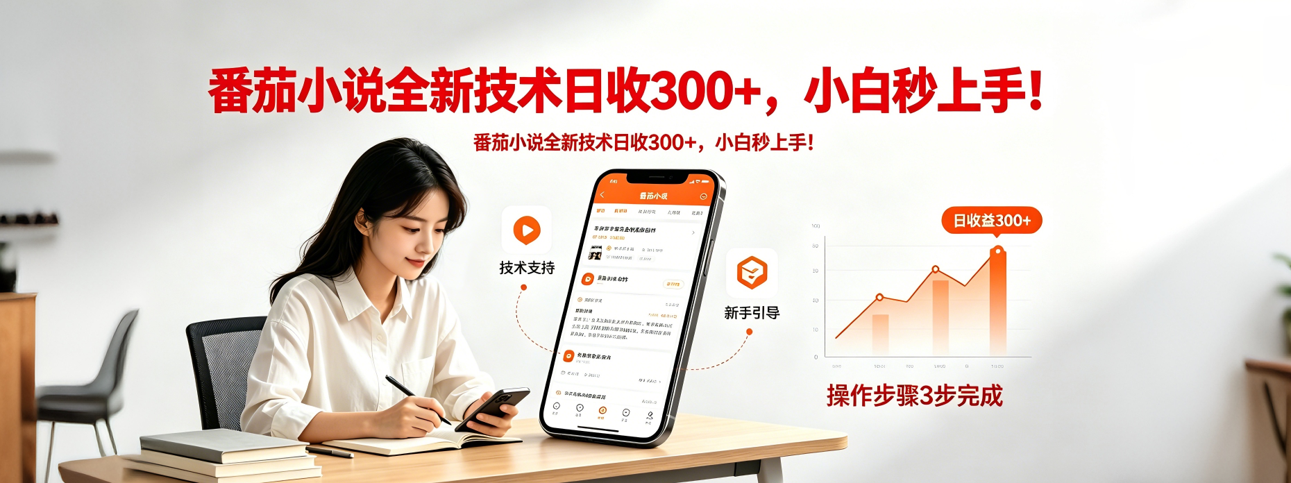 番茄小说全新技术全新玩法！无脑日收300+-源创文化-无心创作