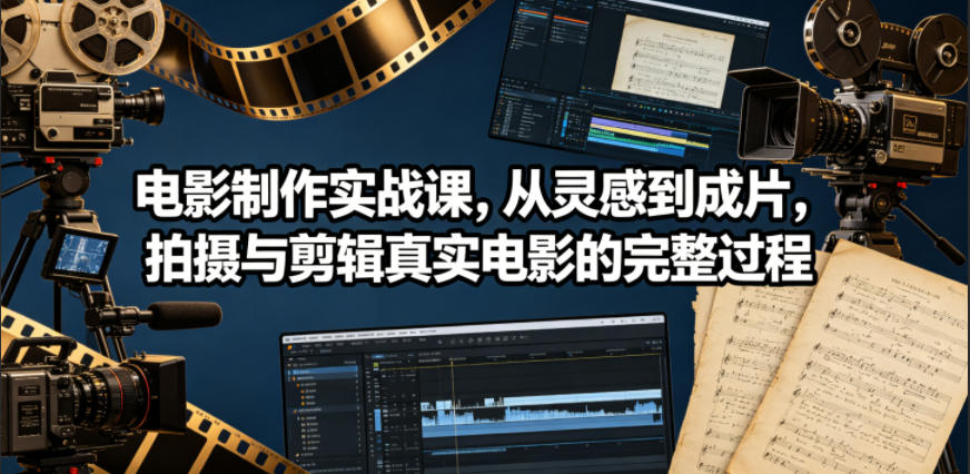 电影制作实战课,从灵感到成片,拍摄与剪辑真实电影的完整过程【原创双语字幕】-源创文化-无心创作