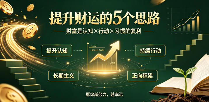 付费文章：提升财运的5个思路——财富是认知x行动x习惯的复利，愿你越努力，越幸运-源创文化-无心创作