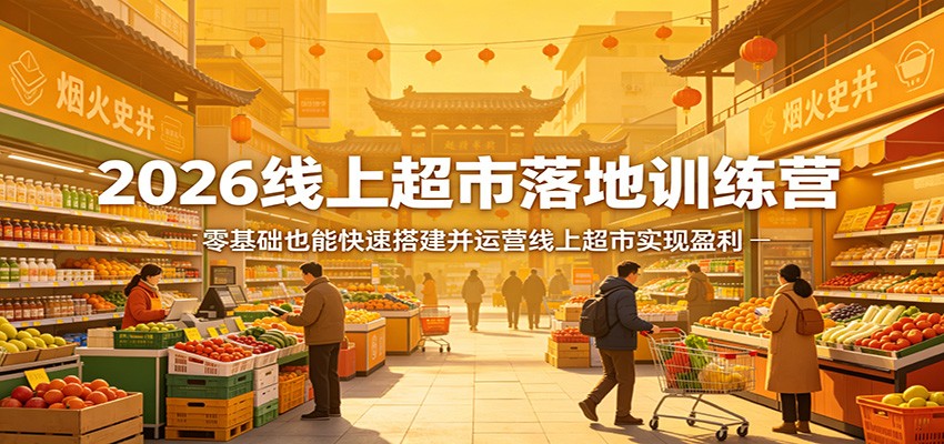 2026线上超市落地训练营，零基础也能快速搭建并运营线上超市实现盈利-源创文化-无心创作