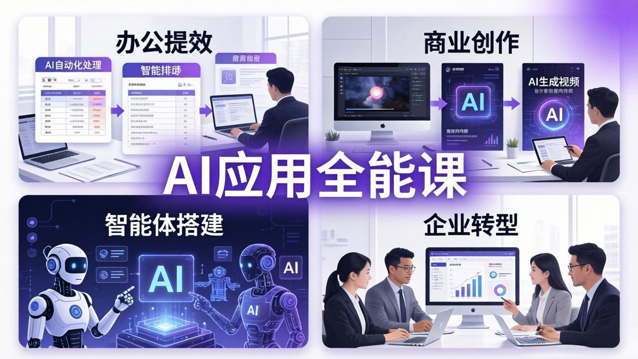 AIGC 应用师全能课-更新：办公提效、商业创作、智能体搭建、企业转型，一站式学会AI应用-源创文化-无心创作