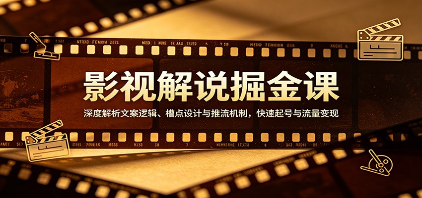 影视解说掘金课：深度解析文案逻辑、槽点设计与推流机制，快速起号与流量变现-源创文化-无心创作