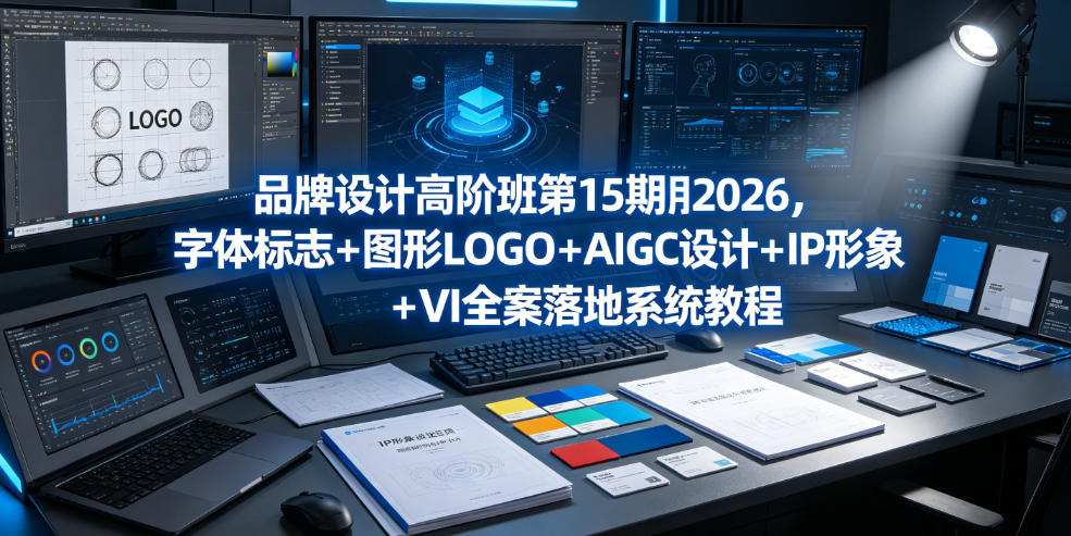 品牌设计高阶班第15期2026，字体标志＋图形LOGO＋AIGC设计＋IP形象＋VI全案落地系统教程-源创文化-无心创作