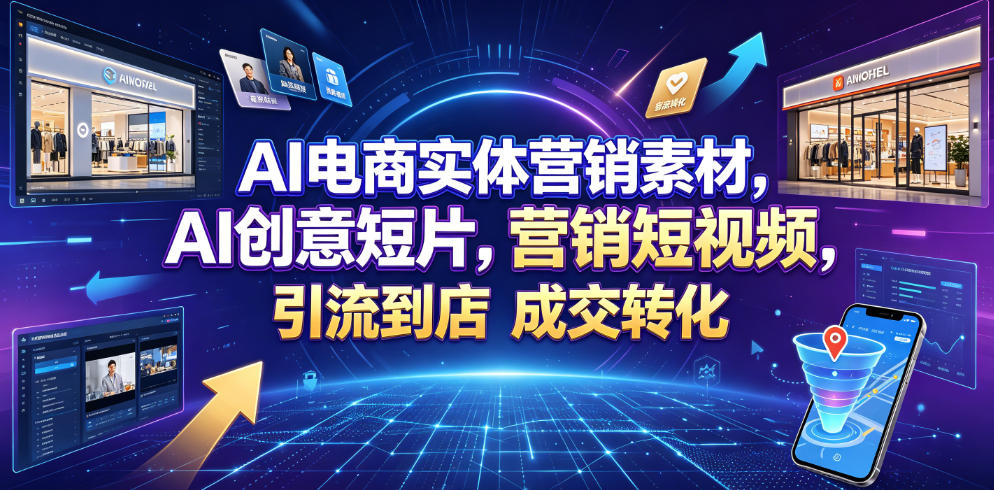 AI电商实体营销素材，AI创意短片，高效打造营销短视频，轻松引流到店，稳定提升门店客流与成交转化-源创文化-无心创作