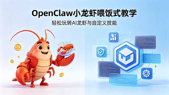 不用懂技术！OpenClaw小龙虾喂饭式教学，轻松玩转AI龙虾与自定义技能 (5月22更新-源创文化-无心创作