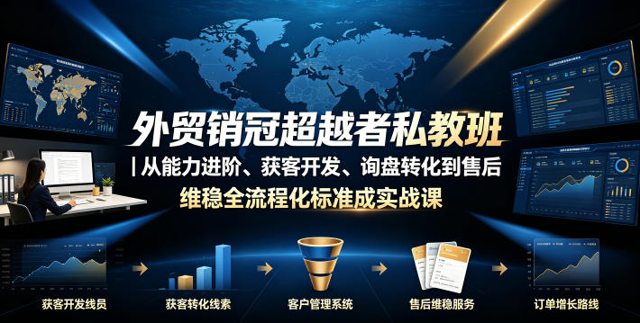 外贸销冠超越者私教班｜从能力进阶、获客开发、询盘转化到售后维稳全流程标准化成交实战课-源创文化-无心创作