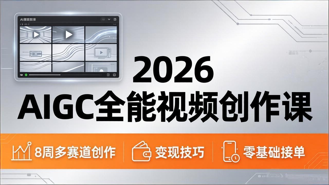 2026AIGC全能视频创作课，8周吃透多赛道创作+变现，零基础也能高效出片接单-源创文化-无心创作