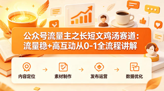 公众号流量主之长短文鸡汤赛道，流量稳+高互动，从0-1全流程讲解-源创文化-无心创作