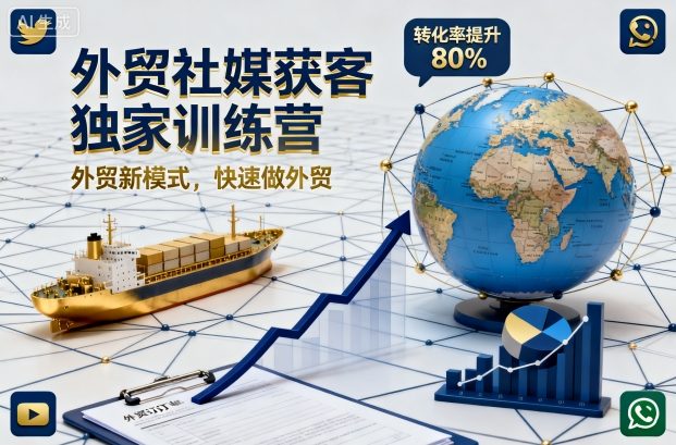 外贸社媒获客独家训练营，外贸新模式，快速做外贸(更新26年5月)-源创文化-无心创作