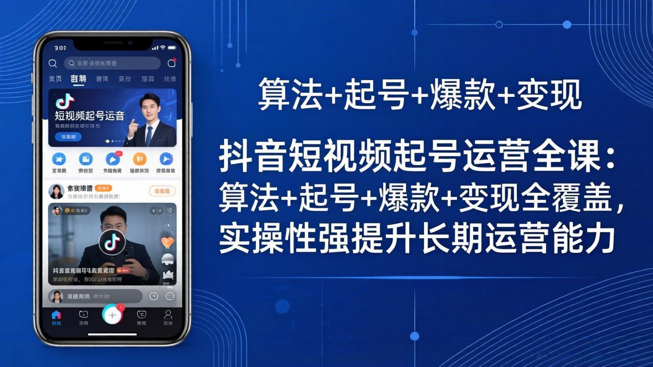 抖音短视频起号运营全课：算法+起号+爆款+变现全覆盖，实操性强提升长期运营能力-源创文化-无心创作