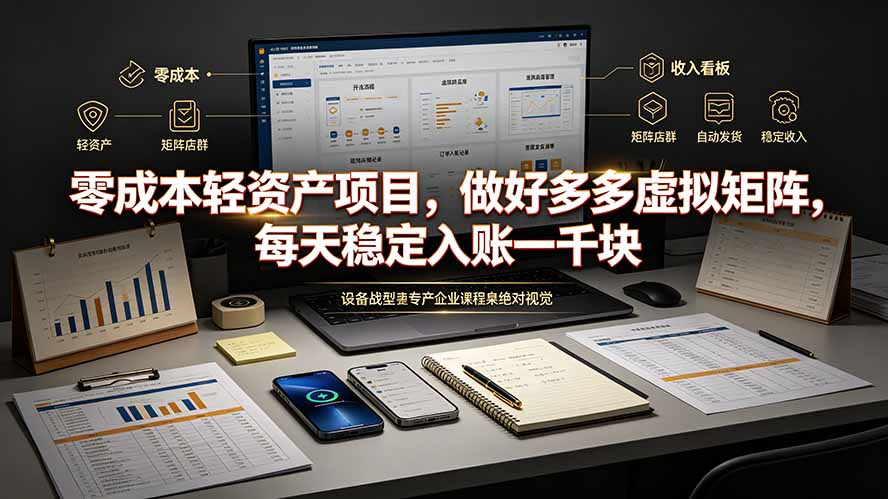零成本轻资产项目，做好多多虚拟矩阵，每天稳定入账一千块-源创文化-无心创作