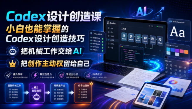 Codex设计创造课，小白也能掌握的Codex设计创造技巧，把机械工作交给AI，把创作主动权留给自己-源创文化-无心创作