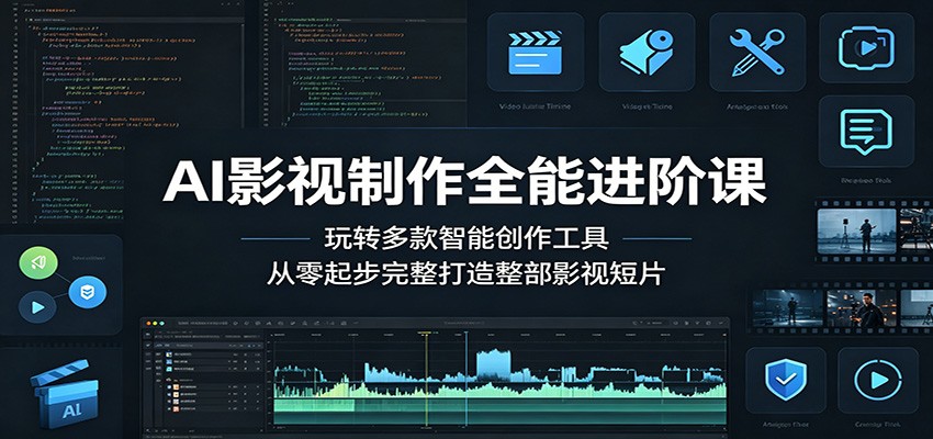 AI影视制作全能进阶课：玩转多款智能创作工具，从零起步完整打造整部影视短片-源创文化-无心创作