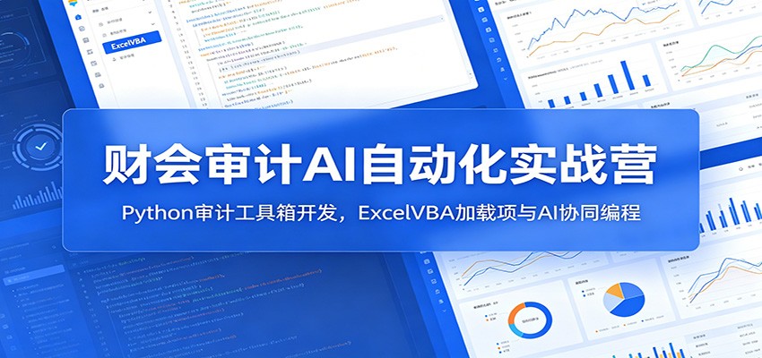财会审计AI自动化实战营:Python审计工具箱开发,ExcelVBA加载项与AI协同编程-源创文化-无心创作