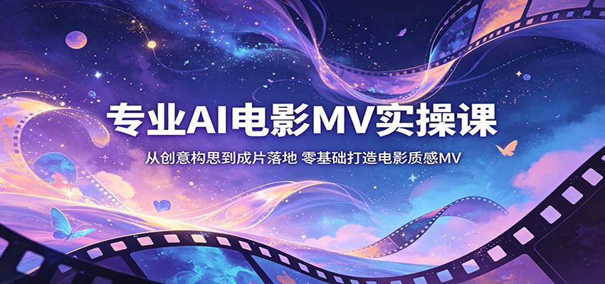 专业AI电影MV实操课:从创意构思到成片落地,零基础打造电影质感MV-源创文化-无心创作